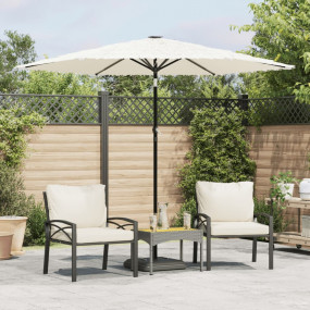 Garden Parasol White 100% polyester, powder-coated stee...