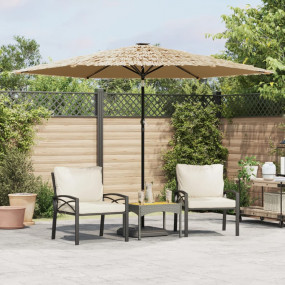 Garden Parasol Brown Polyester Large Foldable Garden Pa...