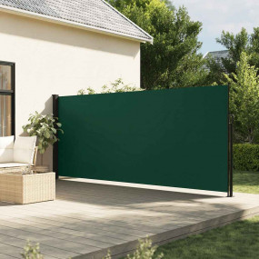 Retractable Side Awning Dark Green 100% Polyester with ...