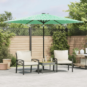 Garden Parasol Green Polyester Large Collapsible Garden...