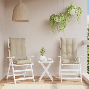 Highback Chair Cushion Set of 2 Beige
