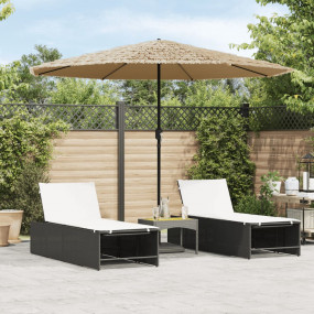 Garden Parasol Brown 100% Polyester, Powder-Coated Stee...