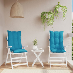 Highback Chair Cushion Set of 2 Light blue