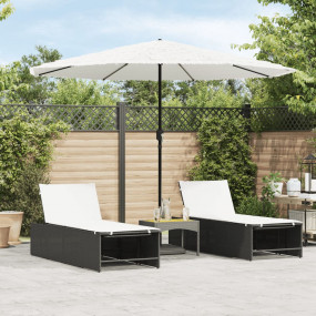 Garden Parasol White Polyester Large Foldable Garden Pa...