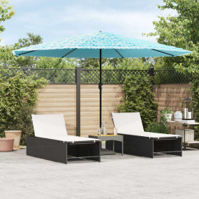 Garden Parasol Blue 100% polyester, powder-coated steel...