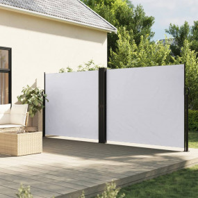 Retractable Side Awning White 100% polyester with a PU ...