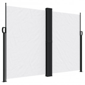 Retractable Side Awning White 100% polyester with PU co...