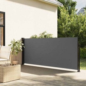 Retractable Side Awning Anthracite 100% polyester with ...