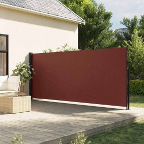Retractable Side Awning Brown Polyester with PU coating...