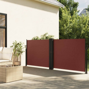 Retractable Side Awning Brown Polyester with PU coating