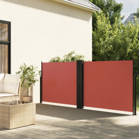 Retractable Side Awning Terracotta Polyester, Steel Lar...