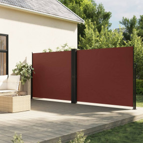 Retractable Side Awning Brown 100% polyester with PU co...