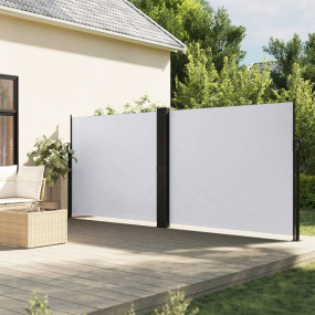 Retractable Side Awning White 100% polyester with PU co...