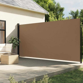 Retractable Side Awning Taupe 100% polyester with a PU ...