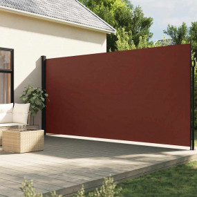Retractable Side Awning Brown 100% polyester with PU co...