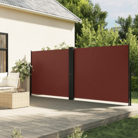 Retractable Side Awning Brown Steel Large Retractable