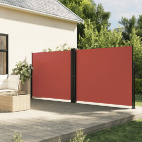 Retractable Side Awning Terracotta Polyester with PU co...
