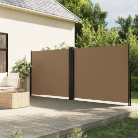 Retractable Side Awning Taupe 100% polyester with a PU ...