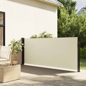 Retractable Side Awning Cream 100% Polyester with PU co...