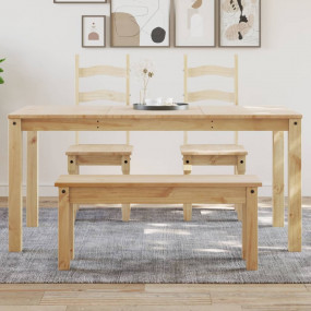 Dining Table Honey Solid Pine Wood 63.0 x 31.5 x 29.5 i...