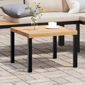 Garden Coffee Table Black and Brown Powder-coated Steel
