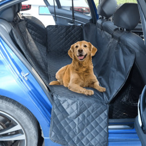 Dog Car Seat Cover Black 600D Oxford Fabric Universal F...