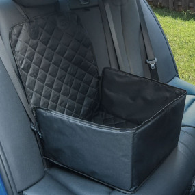 Dog Car Seat Black 600D Oxford Fabric 17.7x17.7x9.8/21....