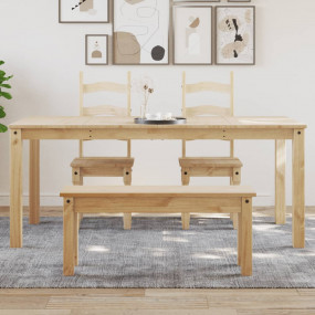 Dining Table Solid pine wood 70.9 x 35.4 x 29.5 in Mini...