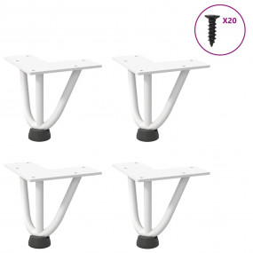 Hairpin Table Leg White Solid Steel Small Adjustable Fe...