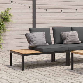 Garden Bench Black Powder-coated aluminum Medium Remova...