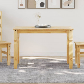 Dining Table Honey Solid Pine Wood 44.1 in x 23.6 in x ...