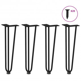 Hairpin Table Leg Black Solid Steel 16.5 in tall Adjust...