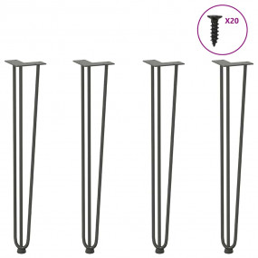 Hairpin Table Leg Anthracite Solid Powder-Coated Steel