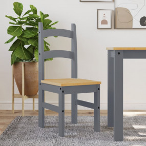 Dining Chair Gray Solid pine wood Standard Simplistic