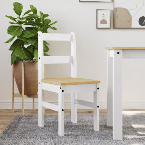 Dining Chair Panama White Solid pine wood with a honey ...