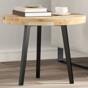 Table Top Natural wood Solid Acacia wood 19.7 inches di...