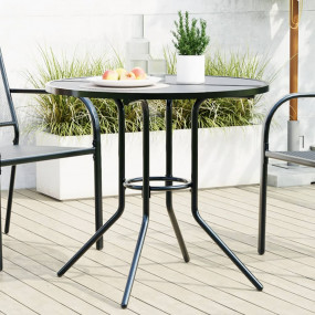 Patio Table Anthracite Powder-coated steel Round 31.5 i...