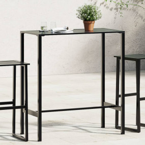 Bar Table Black Powder-coated Steel 39.4 x 19.7 in Dura...