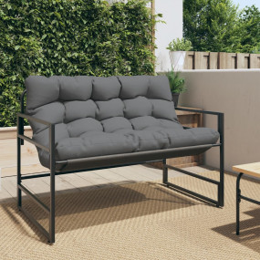 Garden Bench Anthracite, Black Powder-coated steel, Tex...