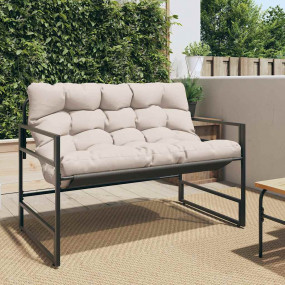 Garden Bench Black and Taupe