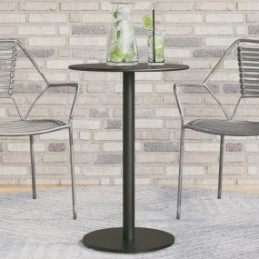 Garden Table Black Powder-coated steel Compact Durable