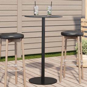 Garden Table Black Powder-Coated Steel Medium Durable