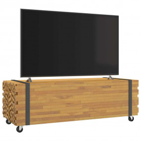 Coffee Table Natural Teak Solid teak wood Medium Rollab...