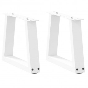Dining Table Leg Set of 2 White Powder-coated steel