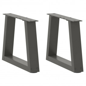 Dining Table Leg Set of 2 Anthracite Powder-coated stee...