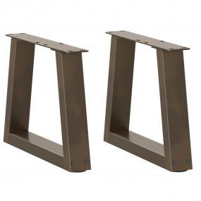 Dining Table Leg Set of 2 Natural Steel Powder-coated s...