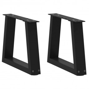 Dining Table Leg Set of 2 Black Powder-coated steel Med...