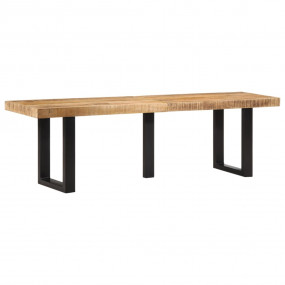 Bench Brown and black Solid mango wood and steel 63 in ...