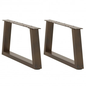 Dining Table Leg Set of 2 Natural Steel Powder-coated s...