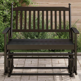 Glider Bench Black Solid Poplar Wood Standard Glider Be...